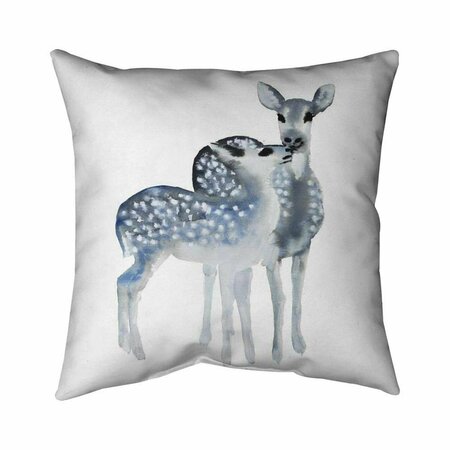 FONDO 26 x 26 in. Blue Fawns Love-Double Sided Print Indoor Pillow FO2793245